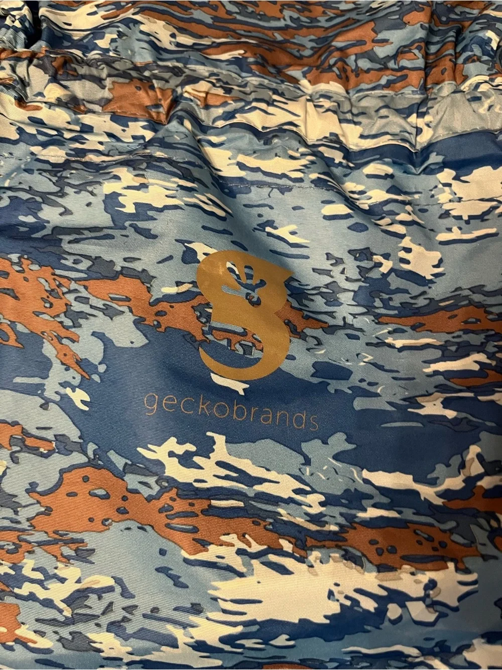 GeckoBrands Blue Camo Waterproof Drawstring Backpack 10L